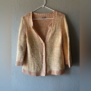 J.Jill Cardigan Sweater Button Down 65% Linen size M